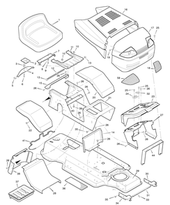 Part Location Diagram of 44X6105 Murray Decal, Left Console